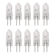 G4 halogeenlampen 10W warm wit, verpakking van 10 stuks. Energiezuinige, heldere verlichting voor thuis/kantoor.