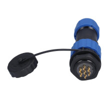 Luchtvaartstekker IP68 waterdichte connector met achterste moer, mannelijk/vrouwelijk, stootklem, 380V SP207-pin