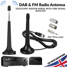 DAB Radio Aerial Hifi System Indoor 3M FM Antenna for Stereo Home Tuner UK
