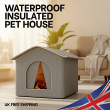 Outdoor Cat Winter Shelter – Insulated Waterproof Foldable Warm Feral Stray Tent