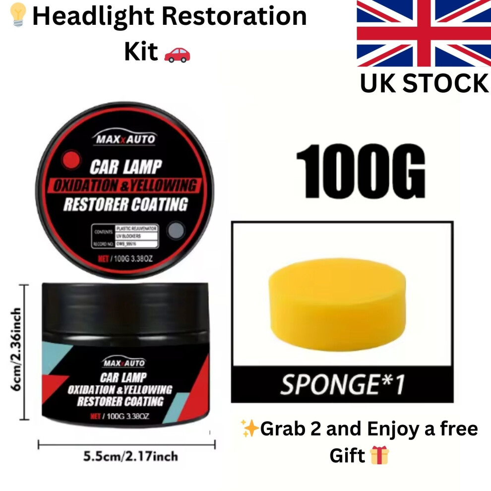 Headlight Restoration Car Polish Headlamp Scratch Remover & Oxidation Cleaner Uk 404834092253