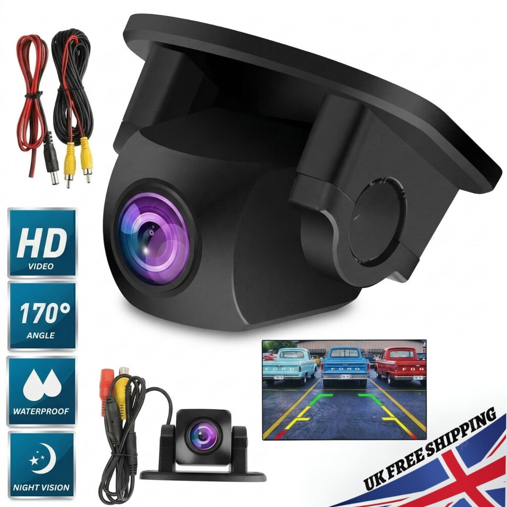 Rotating Hd Rear View Car Camera Reversing Parking Cam Waterproof Night Vision 404834092383