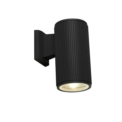 Searchlight Applique Moderna Amburgo Alluminio Nero Vetro Trasparente 1 Luce E27
