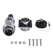Luchtvaartconnector, mannelijke stekker, vrouwelijke aansluiting, waterdicht, 2 pinnen, LED, industri?le apparatuur, 500V WS20