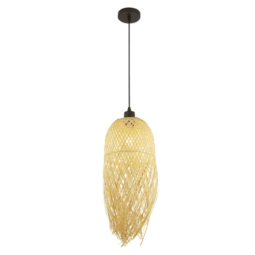 Searchlight Sospensione Contemporanea Bali Legno Nero Marrone 1 Luce E27