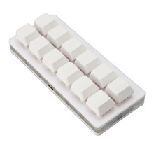 12-toetsen gamingtoetsenbord USB Type-C bedraad programmeerbaar RGB multifunctioneel klein mechanisch gamingtoetsenbord met rode schakelaars wit
