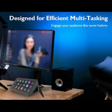 All-in-One Stream Deck Studio Controller, with 15 Macro Keys, for OBS Twitch YouTube, Compatible with PC & Mac Custom Console, for Photo Video Editin