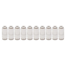 10Pcs Straight Reducing Connector Quick Release Pnuematic Air Hose Reducer Tube Fittings WhitePG8-6