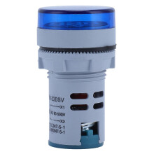 AD16-22FSV Ronde digitale spanningssignaalindicator, spanningsmeter, indicator 60~500V AC Blauw