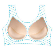 2x Push-up bh-pads met sponsinzetstukken, verwijderbare borstversterkers voor bikini's