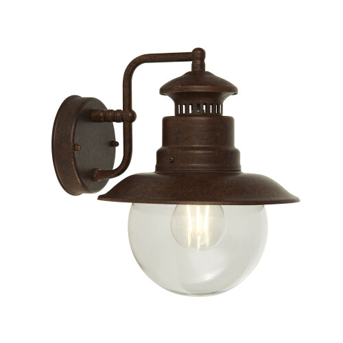 Searchlight Applique Rustico-Country Stazione Acciaio Marrone 1 Luce E27
