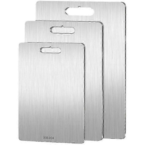 3PCS Easy-to-Clean Stainless Steel Kitchen Cutting Board Set 1