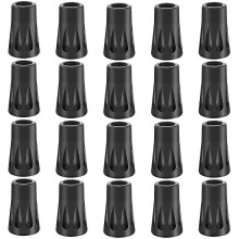20x rubberen bufferpads voor Nordic walking-/wandelstokken, schokabsorberende vervangingsset (zwart)