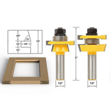 2PCS 1/2" Shaker Woodworking Router Bits for Rail & Cabinetry Precision Cutting