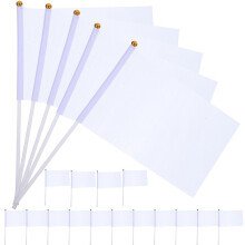 Lot de 20 drapeaux de signalisation portables à manivelle pour arbitres, guirlande blanche avec poignée.