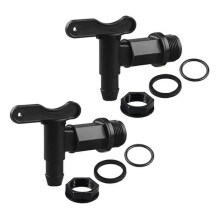 Doppel-Kunststoff-Fasshahn-Set mit Dichtung, NPT-Gewinde für Galloneneimer (2er-Pack)