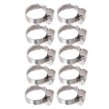 10 stuks slangklemmen van 304 roestvrij staal, Duitse stijl, met gat van 14-27 mm