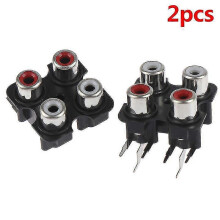 2 Stück 4-polige 6-Pin-RCA-AV-Buchsen (weiblich) – konzentrischer Stecker