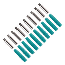 10 Stück isolierte 2-mm-Bananensteckerkupplungen mit Schutzkappe für Prüfgeräte, Grün