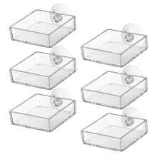 Acryl-Fischfutterspender mit Saugnäpfen für Aquarien, 12-teiliges Set