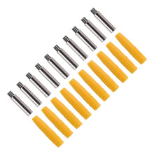 10 Stück isolierte 2-mm-Bananenstecker-Kupplungen mit Schutzkappe für Prüfgeräte, gelb