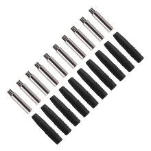 10 Stück isolierte 2-mm-Bananensteckerkupplungen mit Schutzkappe für Prüfgeräte, Schwarz