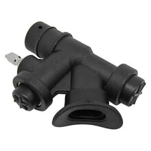 Universele BCD-inflator voor duikvesten met standaard aansluiting en 45 graden gebogen mondstuk.