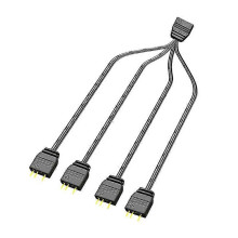Coolmoon ARGB Splitter 1 auf 4 Hub 5V 3-Pin 33,5cm Verlängerungskabel mit Schutzkappe für PC-Motherboard