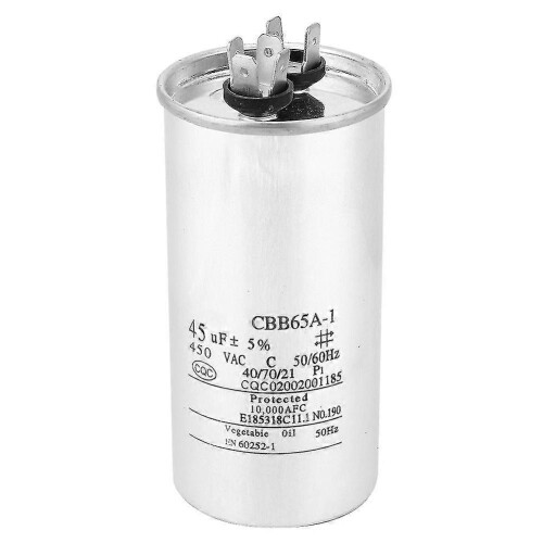 CBB65 45uF 450V Explosion-Proof Aluminum Capacitor for AC Compressor Start