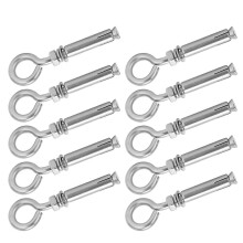10 stuks expansieschroeven met gesloten haak, 304 roestvrij staal, zilverkleurig, M8x60mm voor betonnen muren