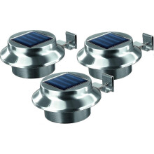 Solar Gootverlichting | Roestvrij staal-Set van 3 voor buiten | Draadloos | Verlichting, ijzer, zilver, nikkel