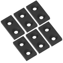 10 tapas de aluminio de doble orificio para extremos, de aleación, para perfiles de máquinas CNC (color negro).