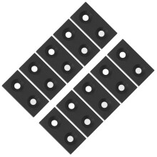 Lot de 10 embouts de profilé en aluminium, plaques de recouvrement en alliage métallique pour pièces mobiles linéaires 3060, double trou, noir