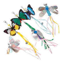 Kätzchenangel-Aufsätze, Katzenspielzeug mit Quaste und Glöckchen, Insekten-Ersatzaufsätze, 6 Stück