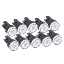 10 stuks AD16-22DS LED-signaallampjes, wit, hoge helderheid, indicator, accessoire voor apparatuur, AC/DC 24V