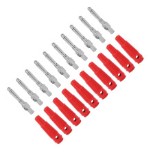 10 Stück 4 mm 7-polige Bananenstecker aus Kupfer, 1000 V 32 A, stapelbar, mit weicher Hülse, Schraubverschluss, rot