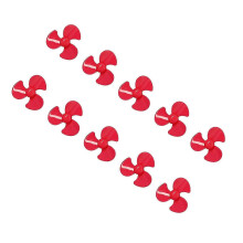 10 stuks 50 mm 3-bladige propellers van ABS, vervangende propellers voor doe-het-zelf auto-modelbouw, rood