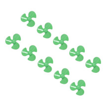 10 stuks 50 mm 3-bladige propellers van ABS, vervangende propellers voor doe-het-zelf auto-modelbouwaccessoires, groen