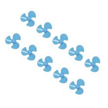 10 stuks 50 mm 3-bladige propellers van ABS, vervangende propellers voor doe-het-zelf auto-modelbouw, blauw
