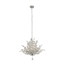 Lampadario Contemporaneo Mazzo Acciaio Cromo Vetro Trasparente 7 Luci E14