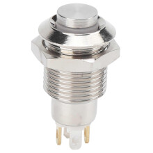 10-mm-Metall-Druckknopfschalter, wasserdichter selbstverriegelnder Startschalter mit Kontrollleuchte, 3 V (weiß)