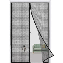 Black Magnetic Door Curtain 80x210cm, Mosquito Insect Repellent No Drill Magnetic Screen for Home