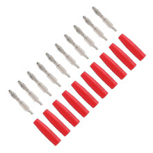 10er-Pack 4-mm-Bananenstecker (22.040) zum Selberbauen, passend für Multimeter-Messleitungen (Lautsprecherrot)