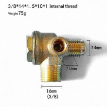 Brass Check Valve 3/8x5/9x1/8 Female Thread for Air Compressor, Tank & Piston Pump