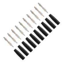 10er-Pack 4-mm-Bananenstecker (22.040) zum Löten, DIY-Adapter für Multimeter-Messleitungen, Lautsprecher, Schwarz