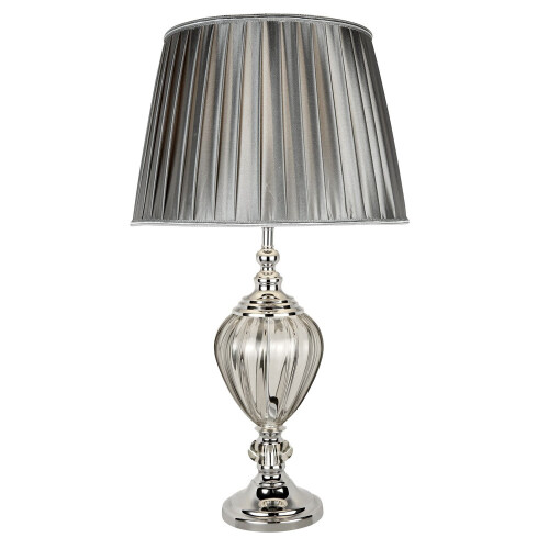 Searchlight Lampada da Scrivania Greyson Acciaio Cromo Vetro Trasparente 1 Luce E27