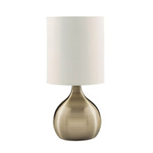 Abatjour Contemporaneo Tocco Acciaio Ottone Tessuto 1 Luce E14