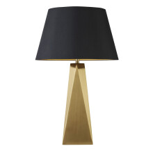 Lampada da Scrivania Contemporanea Maldon Acciaio Nero Tessuto Oro 1 Luce E27