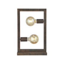 Lampada da Scrivania Contemporanea Oblungo Acciaio Marrone 2 Luci E27