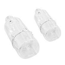 Transparante drinkbak/waterdispenser voor kleine dieren, set van 2 stuks